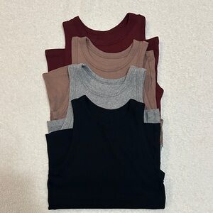a new day Tank Top Pack - Black, Gray, Brown, Mauve, Burgundy